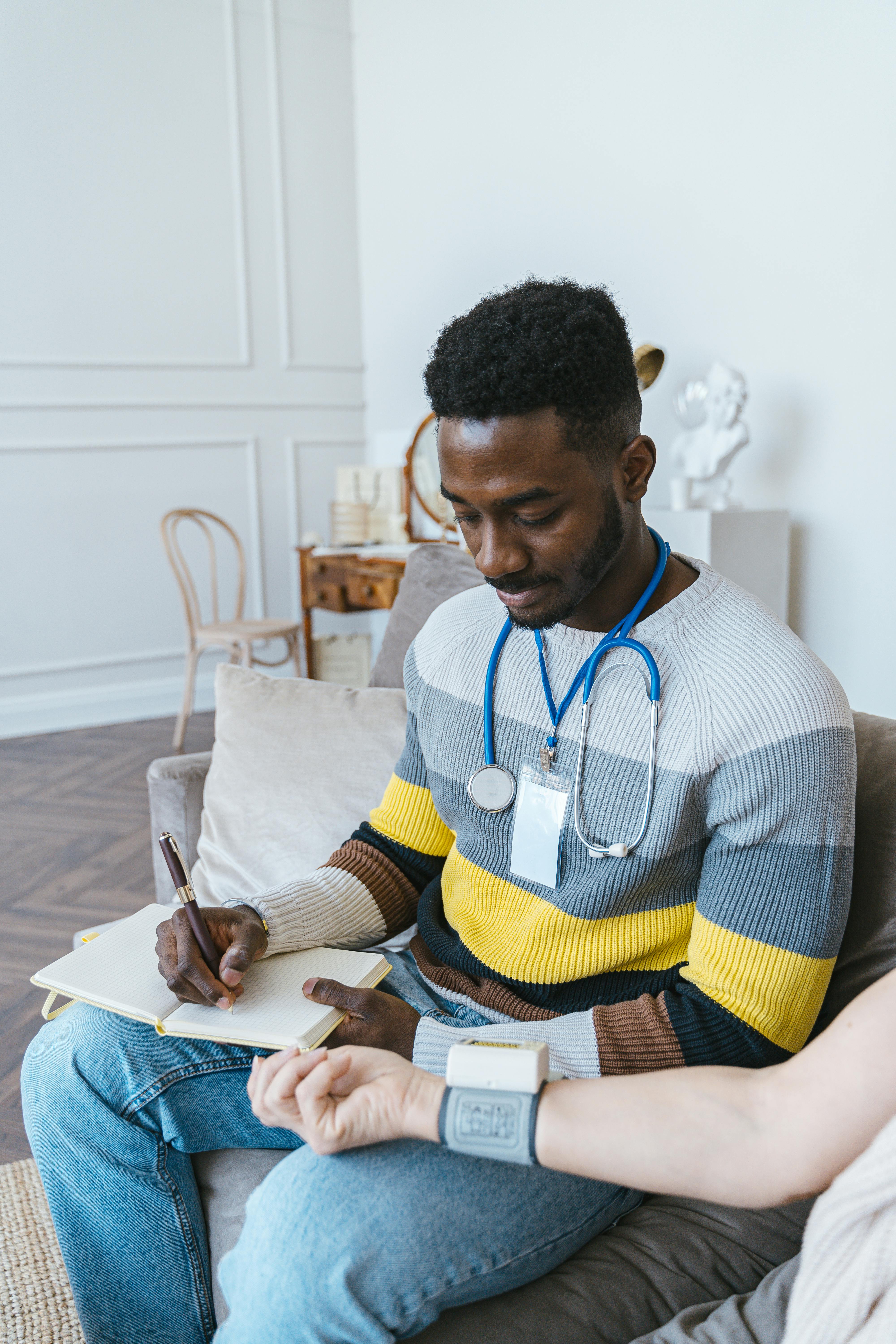 Nurse assisting elderly